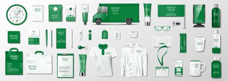Branding design kit for beauty salon, cosmetic shop or organic shop.のイラスト素材