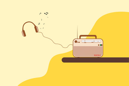 world radio day creative design. international radio day creative design.radio day creative design. vector,radio day template,vector design. vector illustrationのイラスト素材