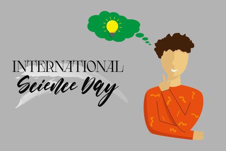 Think outside the box concept with icons design, vector illustration. National science day banner greeting celebration vector graphic.のイラスト素材