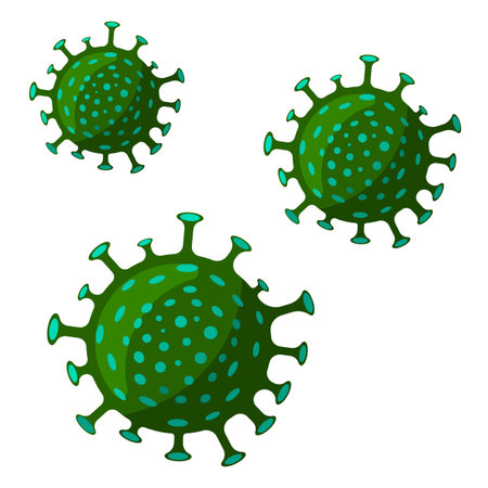 Coronavirus image isolated on white background. Vector cartoon flat illustrationのイラスト素材