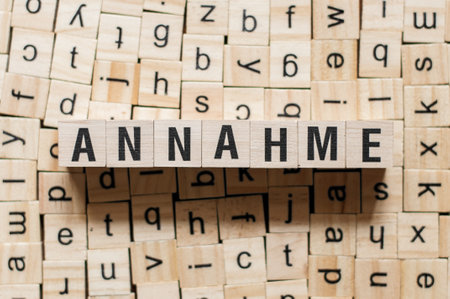 Annahme - word Adoption in german languageの写真素材
