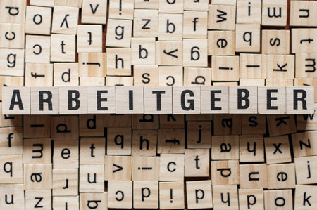 Arbeitgeber - word Employer in german languageの写真素材