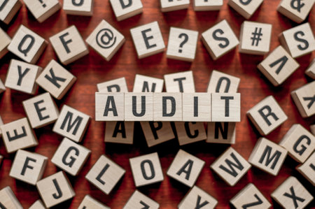 Audit word concept on cubes.の写真素材
