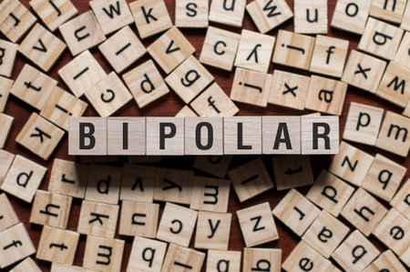 Bipolar word concept on cubesの写真素材