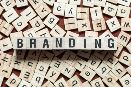 BRANDING word on building blockの写真素材