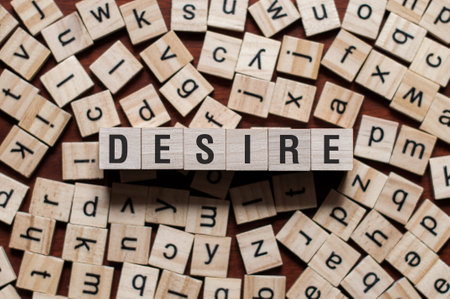 Desire - word concept on cubesの写真素材