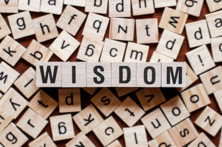 Wisdom word concept on cubesの写真素材