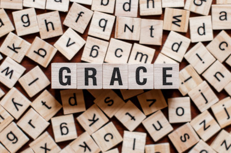 Grace word concept on cubesの写真素材