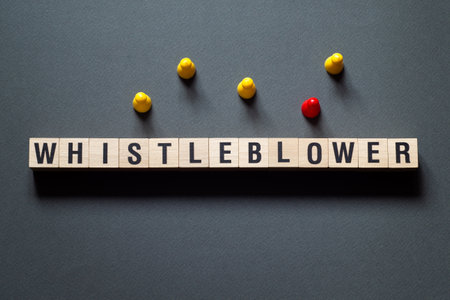 Whistleblower - word concept on cubes, text, lettersの写真素材
