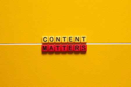 Content matters - word concept on cubes, text, lettersの写真素材