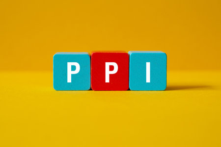 PPI - Payment Protection Insurance,- word concept on cubes, text, lettersの写真素材
