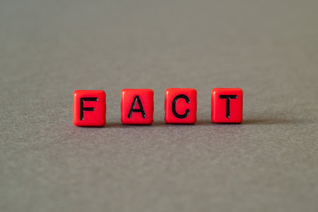Fact - word concept on cubes, text, lettersの写真素材
