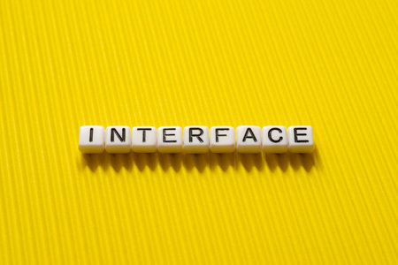 Interface - word concept on cubes, text, lettersの写真素材