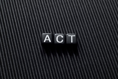 Act - word concept on cubes, text, lettersの写真素材