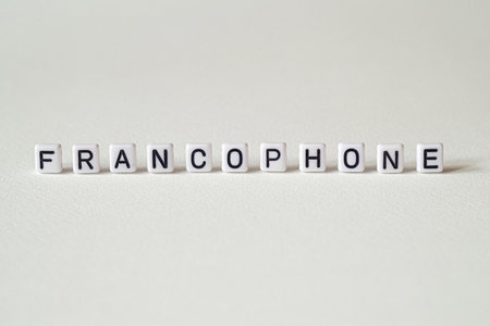 Francophone - word concept on cubes, text, lettersの写真素材