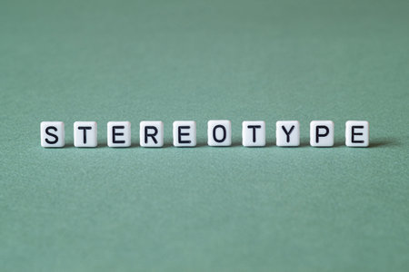 Stereotype - word concept on cubes, text, lettersの写真素材
