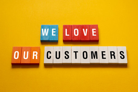 We Love our customers - word concept, text,lettersの写真素材