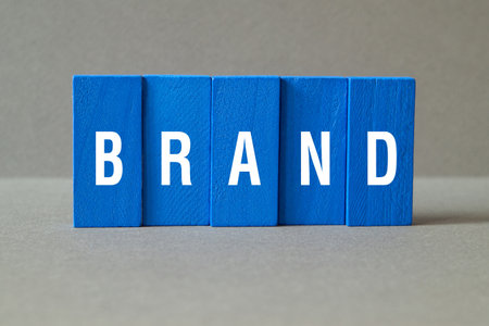 Brand - word concept on building blocksの写真素材