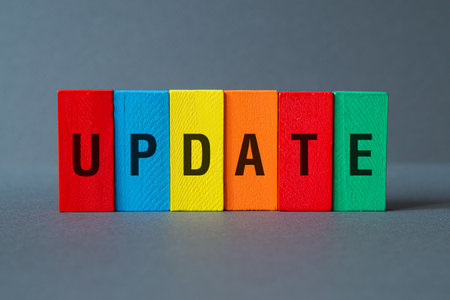 Update - word concept on building blocks, text, lettersの写真素材