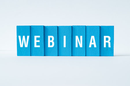 Webinar - word concept on building blocks, text, lettersの写真素材