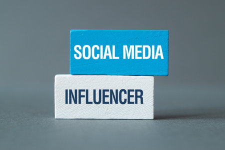 Social media influencer - word concept on building blocks, text, lettersの写真素材
