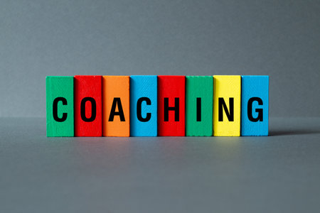 Coaching - word concept on building blocks, text, lettersの写真素材