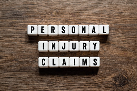 Personal injury claims - word concept on building blocks, textの写真素材
