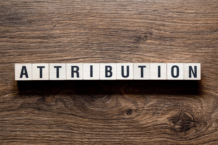 Attribution - word concept on building blocks, textの写真素材