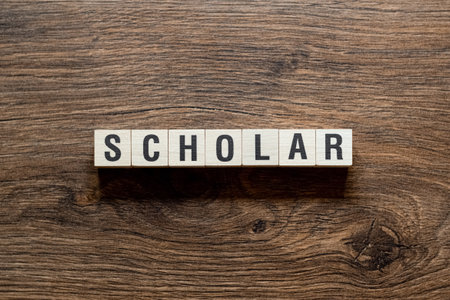 Scholar - word concept on building blocks, textの写真素材