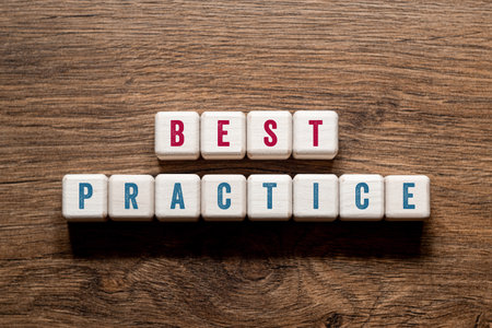 Best practice - word concept on building blocks, textの写真素材