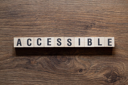 Accessible - word concept on building blocks, textの写真素材
