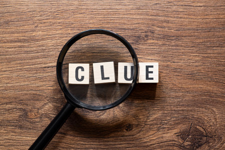 Clue - word concept on building blocks, textの写真素材