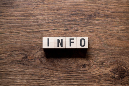Info - word concept on building blocks, textの写真素材