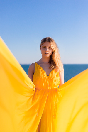 Yellow dressの写真素材