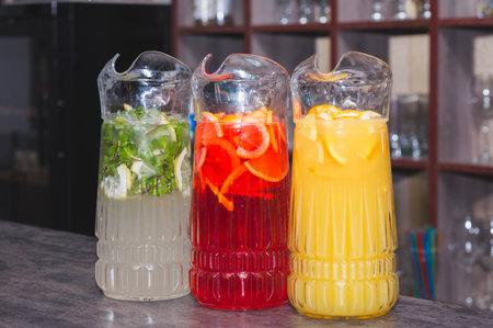 Drinks with various colorsの写真素材