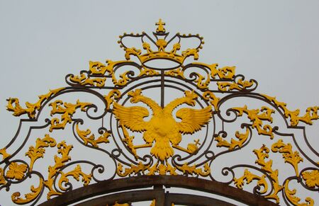 Detail of the palace gates Catherine Palace in Tsarskoye Seloのeditorial素材