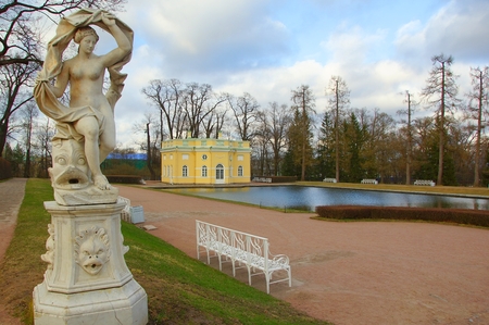 Upper bath in Tsarskoye Selo. Catherine Park. Springの写真素材