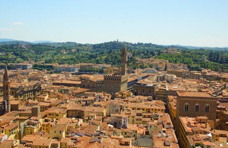 Italy. Florence. View of the old town with the Cathedralの写真素材