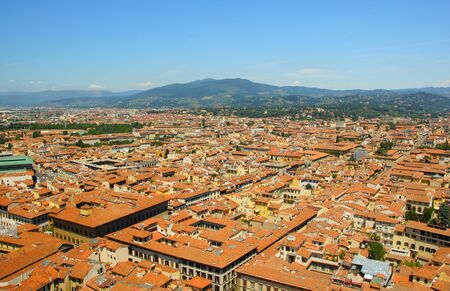 Italy. Florence. View of the old town with the Cathedralの写真素材