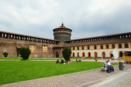 Sforza castle in Milan, landmark of Italyのeditorial素材