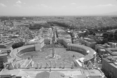  View of St. Peter's Square from the dome of the cathedral in Rome              の写真素材