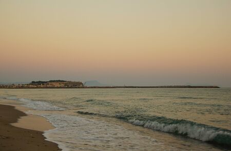 South morning by the sea in Rethymnon, Greeceの写真素材
