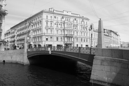 A walk along the embankment of the Moika River in St. Petersburg, the Red Bridgeのeditorial素材