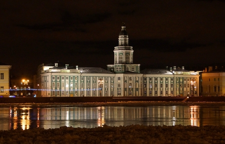 Evening St. Petersburg and the Kunstkammer at the University Embankmentのeditorial素材