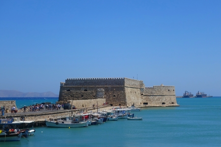 Summer day and fortress in Heraklion on the island of Creteのeditorial素材