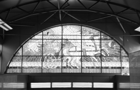 Fragment of the design of the Parnas metro station in St. Petersburgのeditorial素材