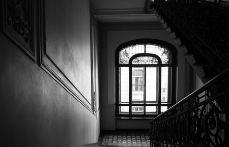 Fragment of the interior decoration of an apartment house in the Art Nouveau style on Mayakovskaya...
