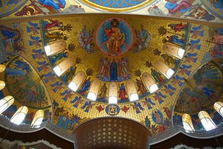 Fragment of the interior of the St. Nicholas Cathedral in Kronstadt
