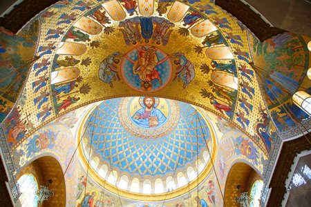 Fragment of the interior of the St. Nicholas Cathedral in Kronstadt