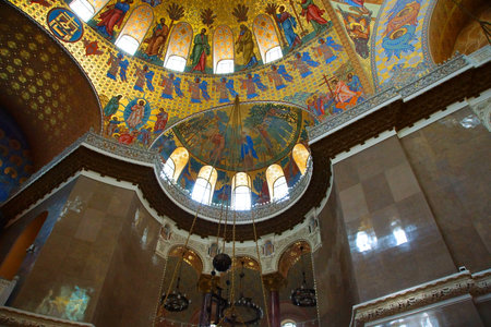 Fragment of the interior of the St. Nicholas Cathedral in Kronstadt